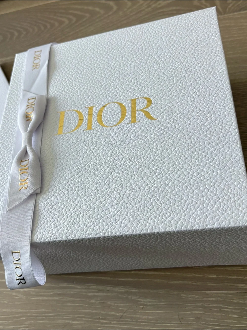 Dior gift box and bag with logo ribbon